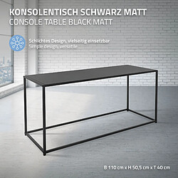 ML-Design Table console noir mat table d'appoint en métal de couloir/salon 110x40x50,5 cm