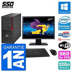 PC Tour Fujitsu P720 Ecran 27" Intel G3220 RAM 32Go SSD 960Go Windows 10 Wifi · Occasion 