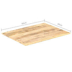 Acheter vidaXL Dessus de table Bois de manguier solide 15-16 mm 80x60 cm