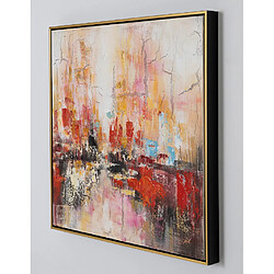 Pegane Ensemble de 2 tableaux peinture à l'huile sur toile,peinte à la main avec cadre noir - Longueur 120 x Profondeur 5 x Hauteur 60 cm