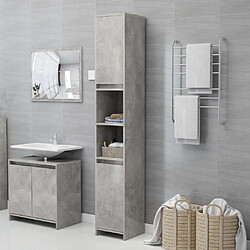 vidaXL Armoire de salle de bain Gris béton Bois d'ingénierie 