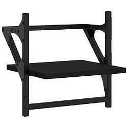 Acheter Maison Chic Lot de 2 Étagères murales,Étagère Rangement flottate avec barres noir 30x25x30 cm -MN74840