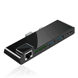 Wewoo HUB SK-S5HL RJ45 + 2 x USB 3.0 + HDMI + Lecteur de carte mémoire SD / TF Adaptateur HUB 4K HDMI Noir