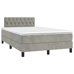 Avis Maison Chic Lit Adulte - Lit simple Lit à sommier tapissier et matelas moelleux - Meuble de Chambre - Gris clair 120x200cm Velours -MN70708