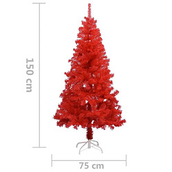 Acheter vidaXL Sapin de Noël artificiel avec support rouge 150 cm PVC