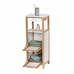 WENKO Etagère de salle de bain scandinave Finja - L. 34 x H. 89 cm - Blanc