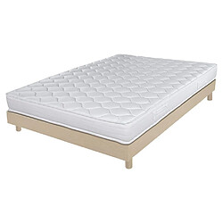 Ebac Matelas + sommier 160x200 Mousse - Decokit - Soutien medium - Sommier démonté - Chêne