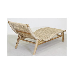 Acheter Aubry Gaspard Chaise bain de soleil en teck et cannage synthétique BAIA Vague.