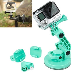 Wewoo Support Holder vert pour GoPro Hero 4 / 3+ / 3/2/1 de ventouse de voiture + adaptateur de trépied + vis de poignée