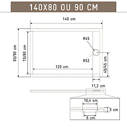 Aurlane Receveur de douche 140x90 pas cher