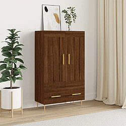 vidaXL Buffet haut chêne marron 69,5x31x115 cm bois d'ingénierie