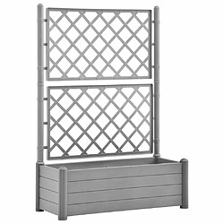 Maison Chic Jardinière,Bac à fleurs avec treillis - pot de fleur 100x43x142 cm PP Gris pierre -GKD76739