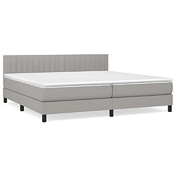 vidaXL Sommier à lattes de lit avec matelas Gris clair 200x200cm Tissu