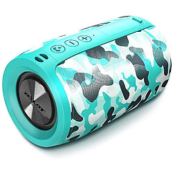 Universal Haut-parleur Bluetooth, mini-haut-parleur Bluetooth 5.0 sans fil, 8 heures automatique/mains libres téléphone mobile/amplificateur auxiliaire TF support/cordon portable (cyan camouflage) 