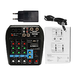 Professional Audio Mixer Carte Son Console Système Interface 4 Canal Numérique USB MP3 Ordinateur Entrée 48V Alimentation Fantôme Stéréo DJ Studio