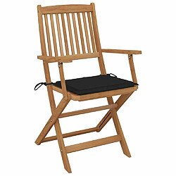 Avis Maison Chic Lot de 6 Chaises pliables d'extérieur avec coussins | chaises de jardin | Fauteuil Relax Bois d'acacia -GKD61742