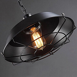 Acheter Stoex Rétro Metal Suspension Industriel Vintage 260mm Luminaire Métal Antique Edison Culot E27 Plafonnier Luminaire Noir