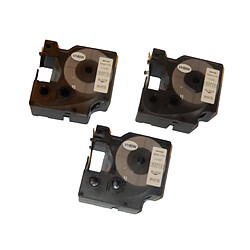 3x Cassette à ruban vhbw 24mm pour Dymo Labelwriter Duo 400, Labelwriter Duo 450, LabelMaker PC, LabelMaker PC2 comme Dymo D1, 53713. 