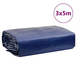 vidaXL Bâche bleu 3x5 m 650 g/m² pas cher