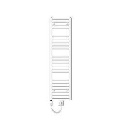 LuxeBath Radiateur électrique pour salle de bain Sahara 300x1400 mm Blanc raccord latéral droit & résistance 900W avec thermostat