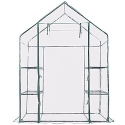 Helloshop26 Mini serre de jardin serre à potager tente pour plantes en PVC cadre en fer 3 étages transparent 143 x 73 x 195 cm 20_0007352