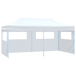 vidaXL Tente de réception pliable avec 4 parois 3x6 m Acier Blanc 