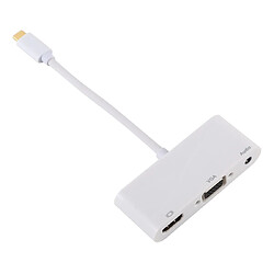 Wewoo HUB USB 2.0 + port audio + adaptateur VUB + HDMI vers USB-C / Type-C blanc