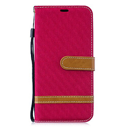 Etui en PU tissu jeans de couleur assortie avec support rouge pour votre Huawei P30 Lite