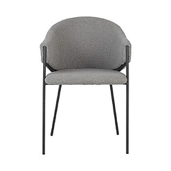 Mes Lot de 2 fauteuils de repas en tissu bouclette gris - SHERPA