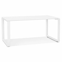 Paris Prix Bureau Design en Verre Abigano 160cm Blanc 