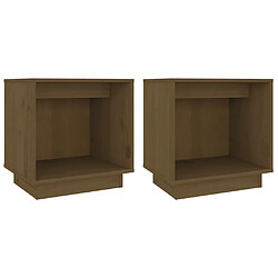 vidaXL Tables de chevet 2pcs Marron miel 40x30x40cm Bois de pin solide