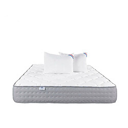 LUXURY LITERIE Matelas 140x200 cm, Zen, 20 cm, mémoire de forme, ferme, face été/hiver + 2 oreillers 