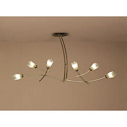 Luminaire Center Suspension Pietra 2 Arm 6 Ampoules G9, laiton antique