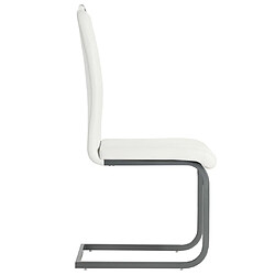 Avis vidaXL Chaises à manger cantilever lot de 2 blanc similicuir