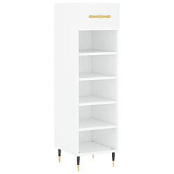 Maison Chic Armoire à Chaussures,Meuble de Rangement à Chaussures blanc 30x35x105 cm bois d'ingénierie -MN50857