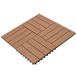 vidaXL Carreau de terrasse 22 pcs 30 x 30 cm 2 m² WPC Marron