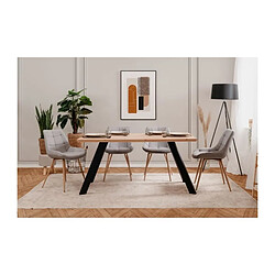 Acheter Table a manger KONSTANZ - Rectangulaire - Pieds en métal - Décor chene artisan et noir - 8 Personnes - L160 x H75 x P90 cm