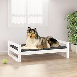 vidaXL Lit pour chien Blanc 95,5x65,5x28 cm Bois de pin solide