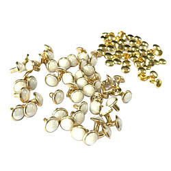 50 jeux de dôme de champignon en métal rivets rivets pour maroquinerie diy 7.5mm beige