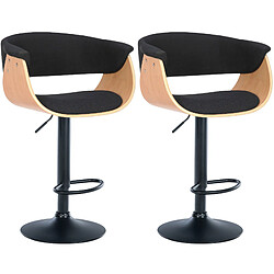 Non Lot de 2 tabourets de bar Vestal tissu 