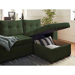 Acheter Bestmobilier California - canapé d'angle réversible convertible - avec coffre, tablette et poufs - en velours côtelé - 4 places