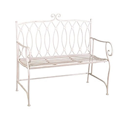 Webmarketpoint Banc d'extérieur en métal blanc Ragusa 104x 55 x h90 cm 