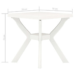 Acheter vidaXL Table de bistro Blanc 70x70x72 cm Plastique