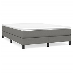 vidaXL Sommier à lattes de lit avec matelas Gris foncé 160x200cm Tissu