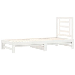 Acheter Maison Chic Lit d'appoint Blanc 2x(90x200)cm,Lit coulissant Lit de repos Bois de pin massif -GKD36922