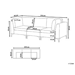 Beliani Canapé modulable 3 places en velours vert EVJA