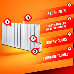 Radiateur a inertie fluide 2000W 12 éléments - Warm Tech