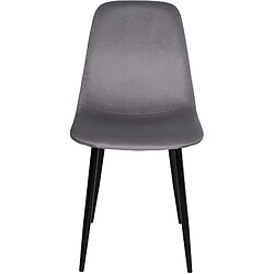 Decoshop26 Lot de 4 chaises de salle à manger design simple avec pieds en métal noir et assise en tissu gris foncé 10_0001829