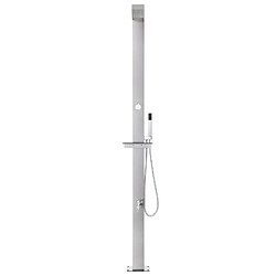 Avis vidaXL Douche de jardin avec base gris 225 cm Acier inoxydable