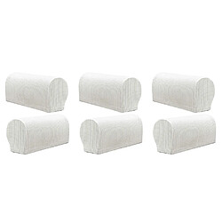 Ensemble de 6 protecteurs d'accoudoir de canapé en flanelle pour meubles, blanc protections d'accoudoir